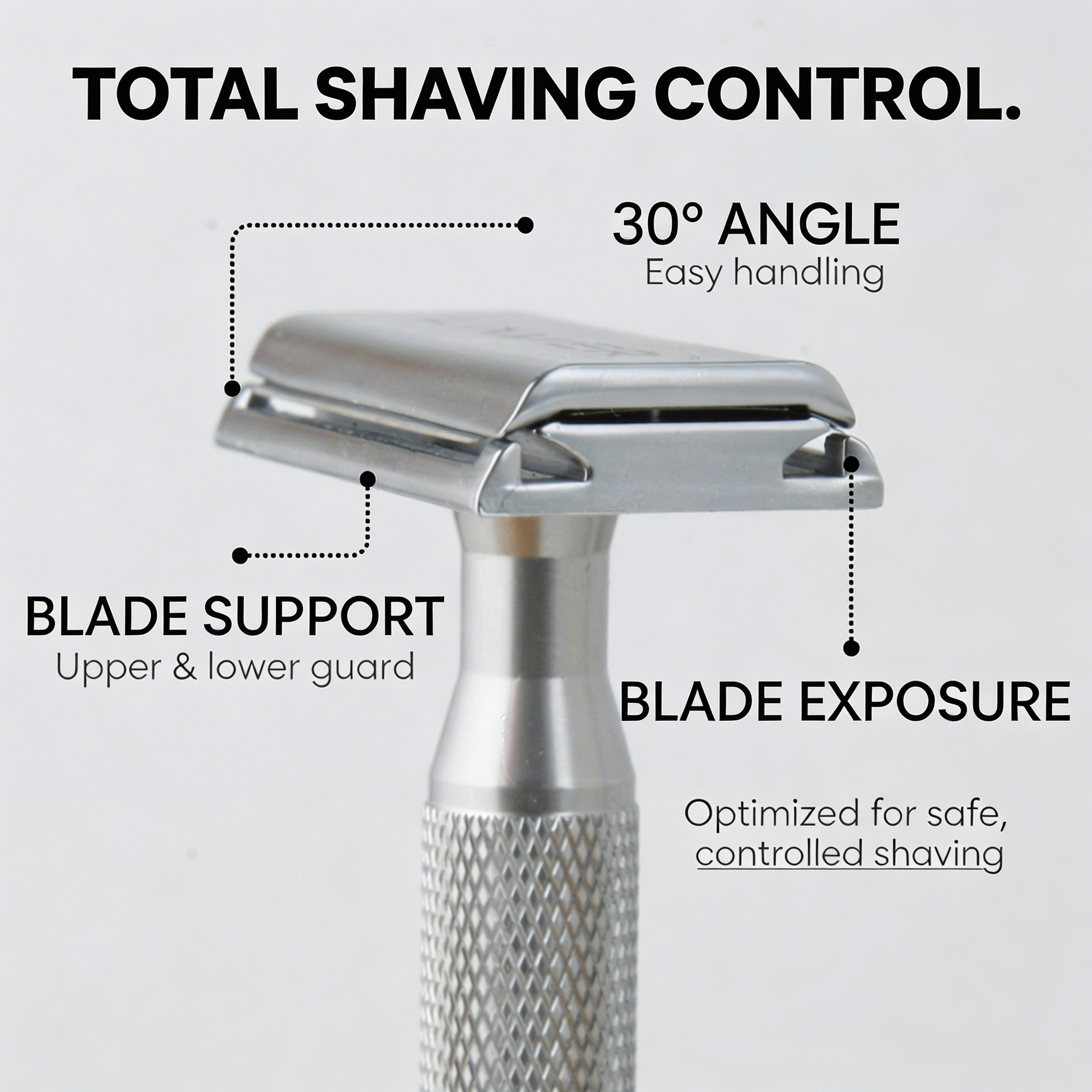 A perfectly exposed blade for a smooth and safe shave